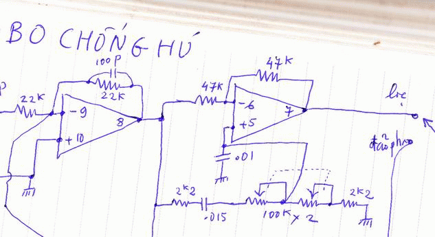 Sơ đồ cải tạo bo chống hú v1 thành v2