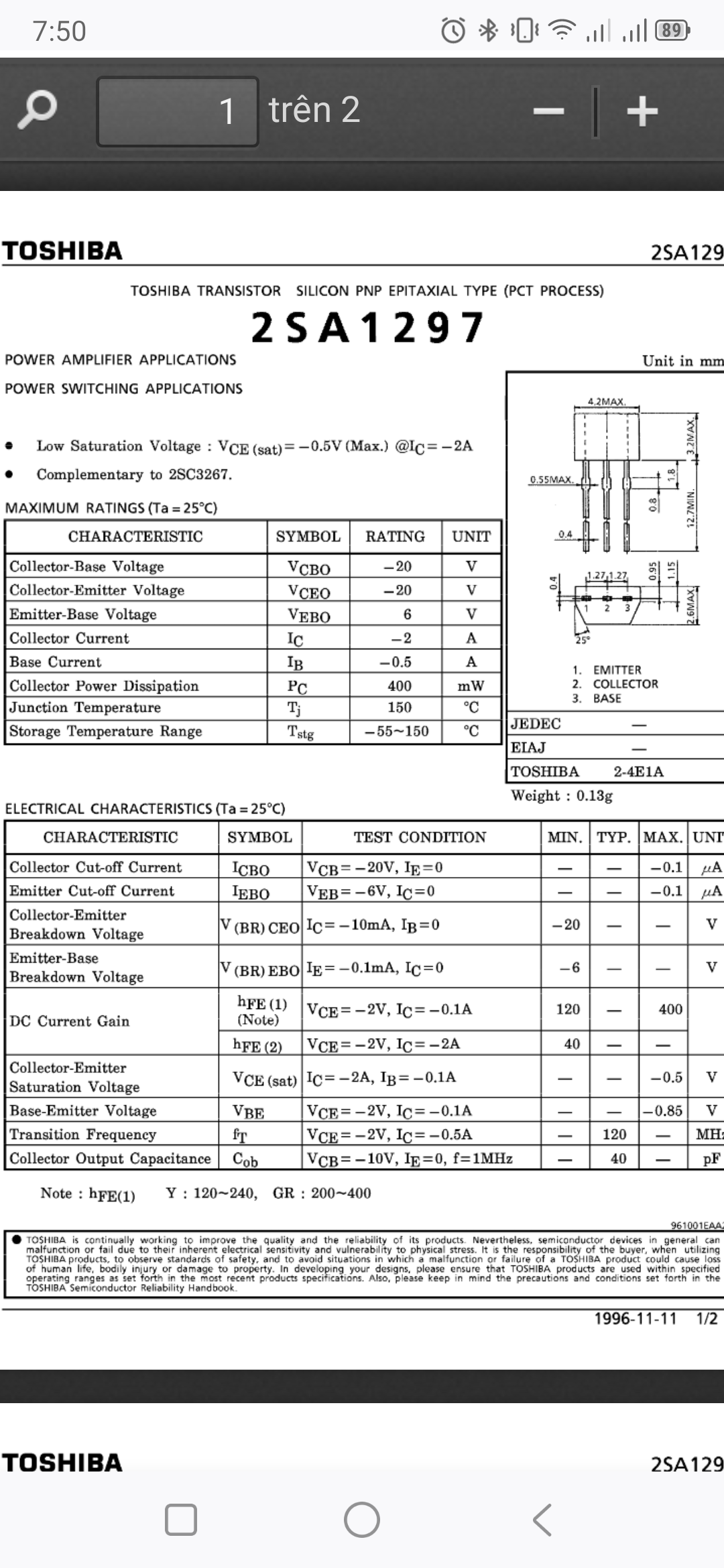 Giúp thay transistor A1297