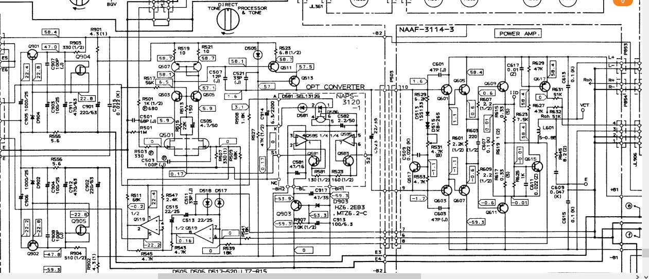 nhờ anh Đoàn phân tích dùm em mạch công suất của Amply onkyo a817ex