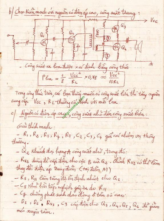 Cách tính và lắp ráp mạch tăng âm 1W -- 100W