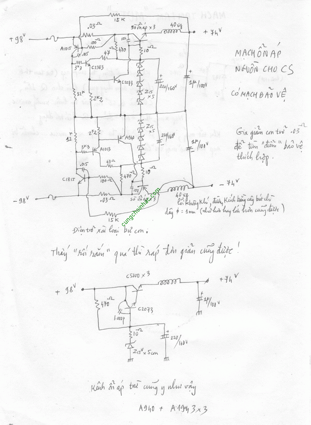 Mạch ổn áp nguồn cho công suất