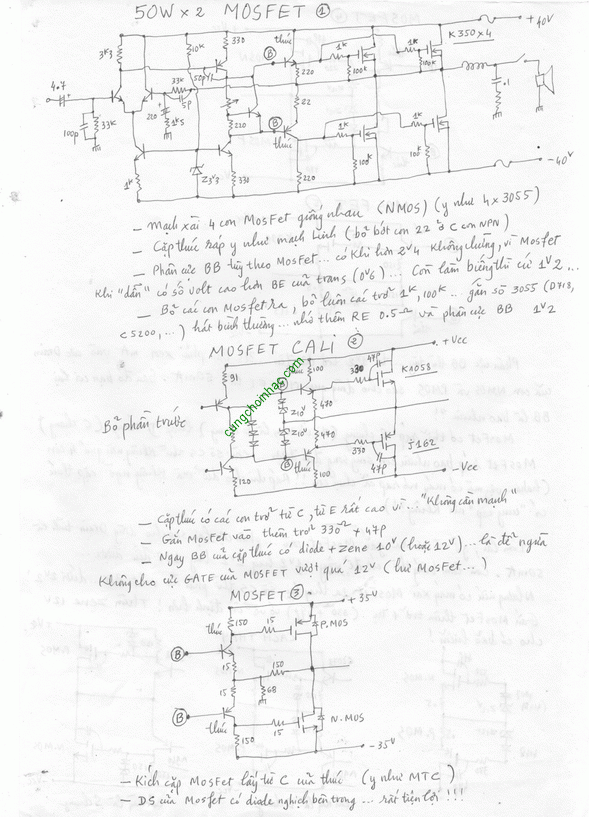 Một số cách ráp mạch mosfet