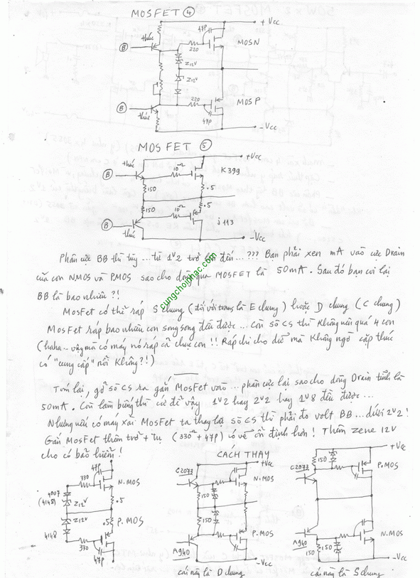 Một số cách ráp mạch mosfet