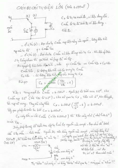 Cách đo các tụ điện lớn (trên 1000uF)