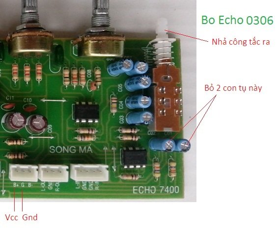 Xác định 2 con tụ trên bo echo 0306