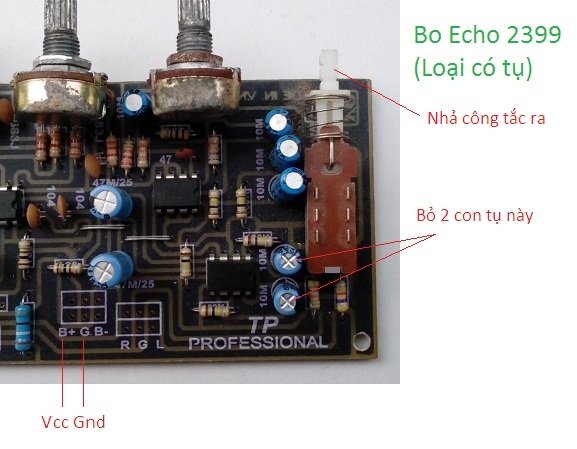 Xác định 2 con tụ trên bo echo 2399