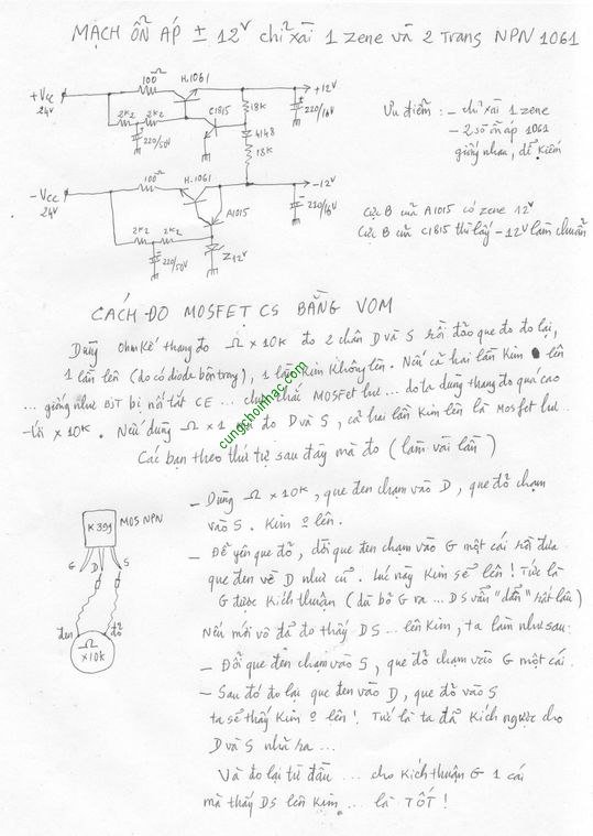 Một cách đo Mosfet bằng VOM